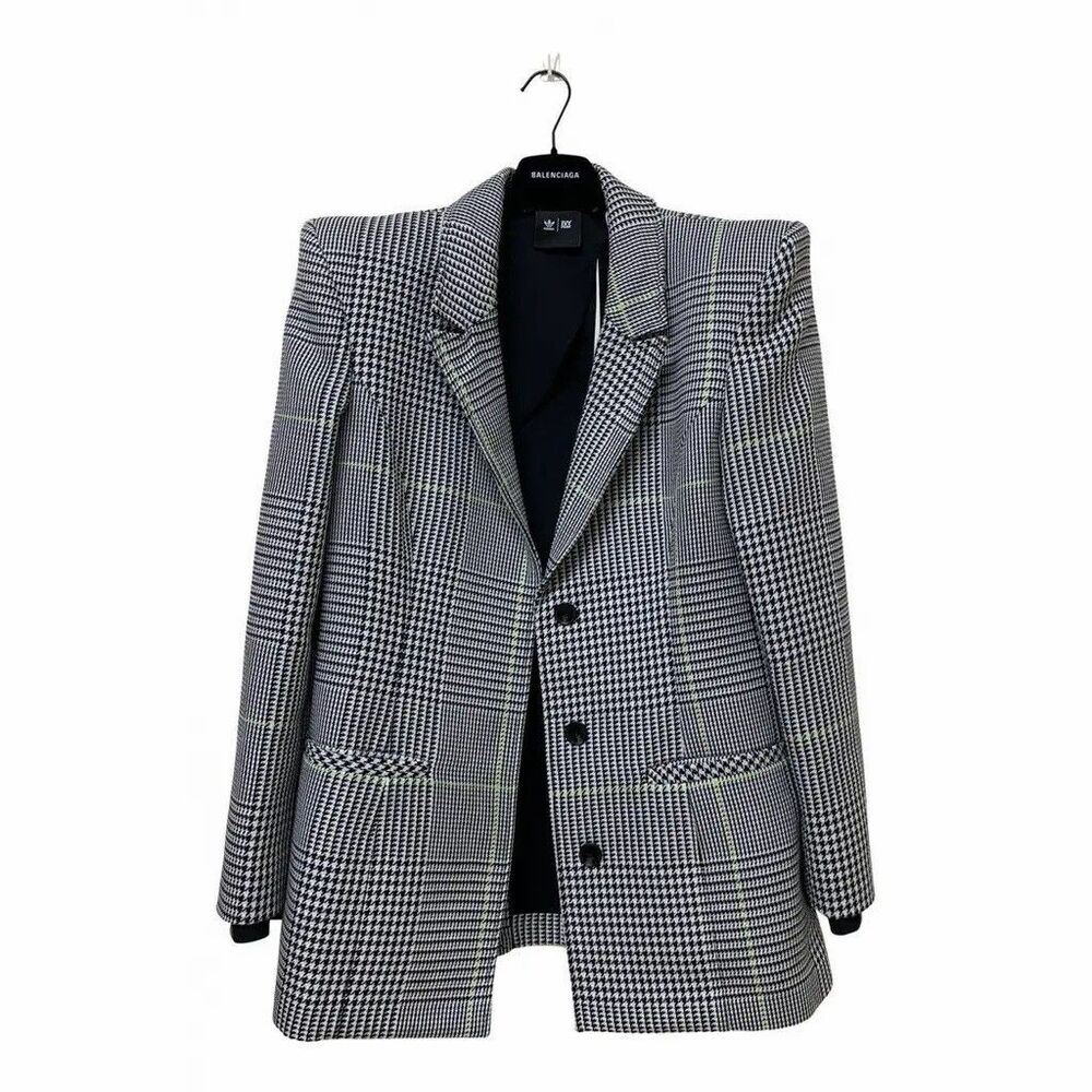 Adidas X Ivy Park Wool blazer Black White Hunter Green Velvet Size Small NWT